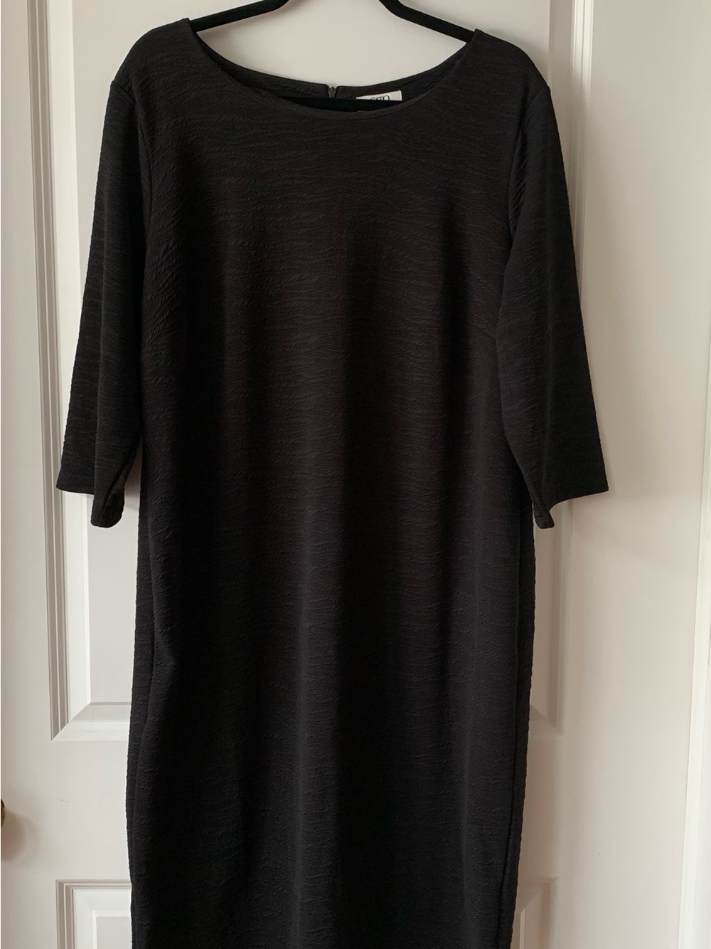 Classic Black Shift Dress - Women's Simple Boat Neck